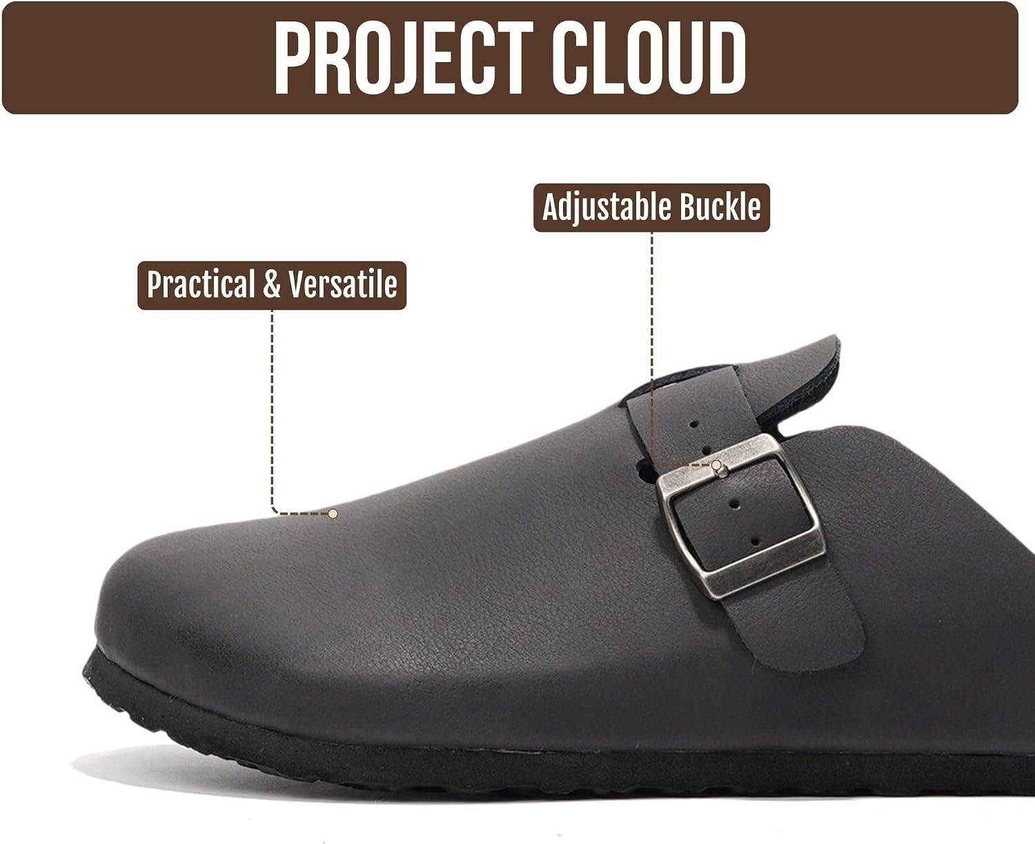 image:imageProject Cloud 100 Full Grain Genuine Leather Clogs for Men 2026 BrooklynBlack