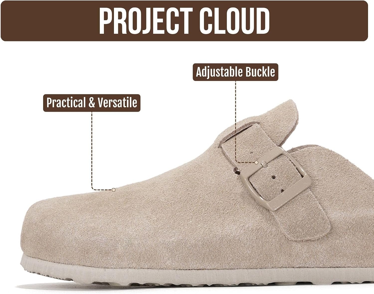 image:imageProject Cloud 100 Full Grain Genuine Leather Clogs for Men 2026 BrooklynDark Grey Suede