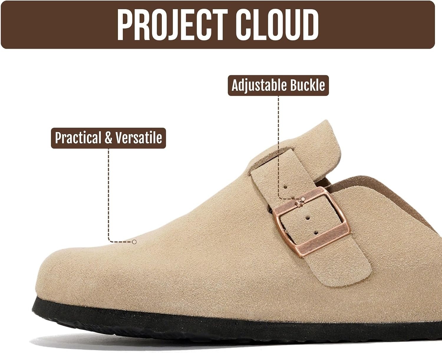 image:imageProject Cloud 100 Full Grain Genuine Leather Clogs for Men 2026 BrooklynSand Suede