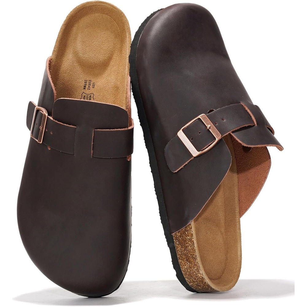 image:imageProject Cloud 100 Full Grain Genuine Leather Clogs for Men 2026 BrooklynBrown Distressed