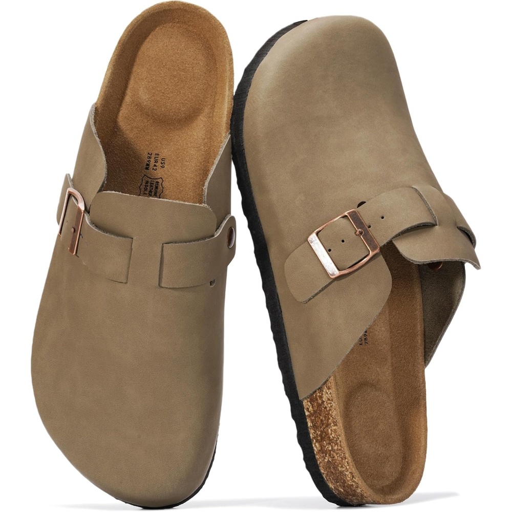image:imageProject Cloud 100 Full Grain Genuine Leather Clogs for Men 2026 BrooklynTaupe Distressed
