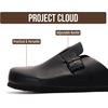 Project Cloud 100% Full Grain Genuine Leather Clogs for Men 2026 (Brooklyn)(Black Oiled)