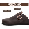 Project Cloud 100% Full Grain Genuine Leather Clogs for Men 2026 (Brooklyn)(Brown Distressed)