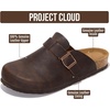 Project Cloud 100% Full Grain Genuine Leather Clogs for Men 2026 (Brooklyn)(Chocolate Distressed)