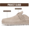 Project Cloud 100% Full Grain Genuine Leather Clogs for Men 2026 (Brooklyn)(Dark Grey Suede)