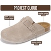 Project Cloud 100% Full Grain Genuine Leather Clogs for Men 2026 (Brooklyn)(Dark Grey Suede)
