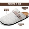 Project Cloud 100% Full Grain Genuine Leather Clogs for Men 2026 (Brooklyn)(Light Grey)