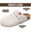 Project Cloud 100% Full Grain Genuine Leather Clogs for Men 2026 (Brooklyn)(Lightgrey Suede)