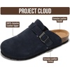 Project Cloud 100% Full Grain Genuine Leather Clogs for Men 2026 (Brooklyn)(Navy Suede)