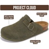 Project Cloud 100% Full Grain Genuine Leather Clogs for Men 2026 (Brooklyn)(Olive Suede)