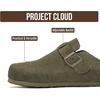 Project Cloud 100% Full Grain Genuine Leather Clogs for Men 2026 (Brooklyn)(Olive Suede)