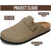 Project Cloud 100% Full Grain Genuine Leather Clogs for Men 2026 (Brooklyn)(Taupe Distressed)