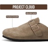 Project Cloud 100% Full Grain Genuine Leather Clogs for Men 2026 (Brooklyn)(Taupe Suede)