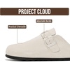 Project Cloud 100% Full Grain Genuine Leather Clogs for Men 2026 (Brooklyn)(White Suede)