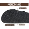 Project Cloud Mens Sandals, 100% Genuine Leather Mens Slides (Heritage)(Black Distressed Leather)