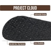 Project Cloud Mens Sandals, 100% Genuine Leather Mens Slides (Heritage)(Black Matte)