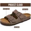 Project Cloud Mens Sandals, 100% Genuine Leather Mens Slides (Heritage)(Taupe)