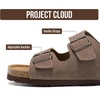 Project Cloud Mens Sandals, 100% Genuine Leather Mens Slides (Heritage)(Taupe)