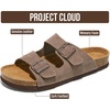 Project Cloud Mens Sandals, 100% Genuine Leather Mens Slides (Heritage)(Taupe Suede)