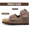 Project Cloud Mens Sandals, 100% Genuine Leather Mens Slides (Heritage)(Taupe Suede)