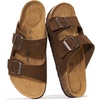 Project Cloud Mens Sandals, 100% Genuine Leather Mens Slides (Heritage)(Choco Suede)
