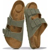Project Cloud Mens Sandals, 100% Genuine Leather Mens Slides (Heritage)(Olive Suede)