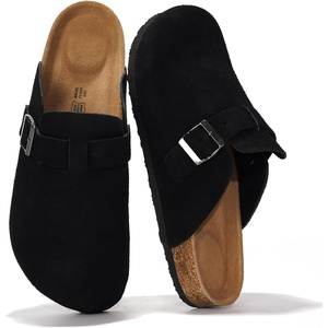 Project Cloud 100% Full Grain Genuine Leather Clogs for Men 2026 (Brooklyn)(Black Suede)