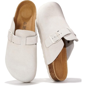 Project Cloud 100% Full Grain Genuine Leather Clogs for Men 2026 (Brooklyn)(Lightgrey Suede)