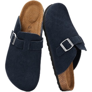 Project Cloud 100% Full Grain Genuine Leather Clogs for Men 2026 (Brooklyn)(Navy Suede)