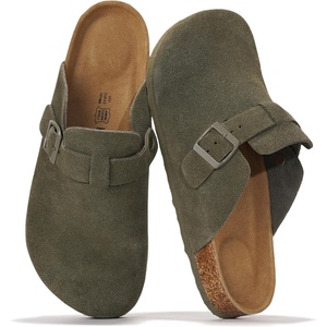 Project Cloud 100% Full Grain Genuine Leather Clogs for Men 2026 (Brooklyn)(Olive Suede)