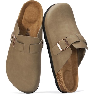 Project Cloud 100% Full Grain Genuine Leather Clogs for Men 2026 (Brooklyn)(Taupe Distressed)