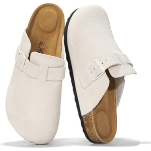 Project Cloud 100% Full Grain Genuine Leather Clogs for Men 2026 (Brooklyn)(White Suede)